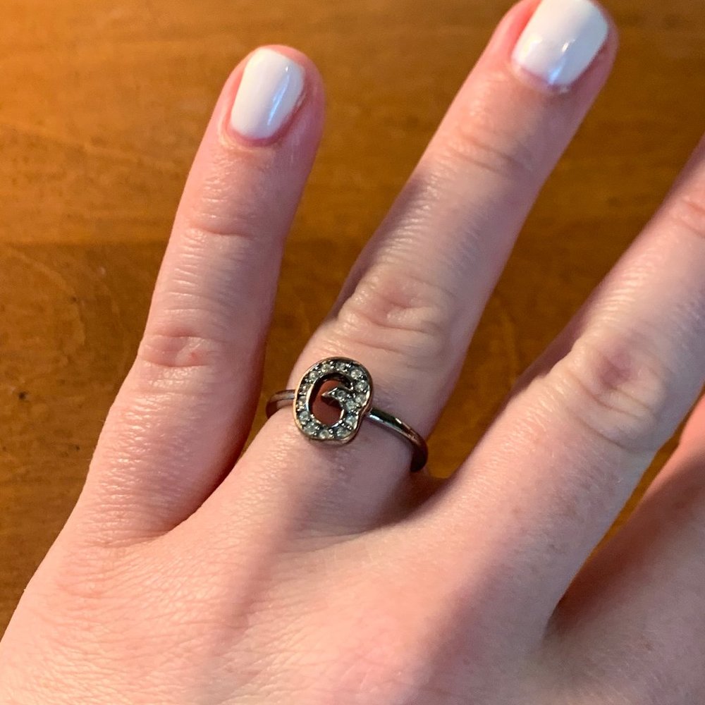 Juicy Couture "O" Rhinestone Silver Ring